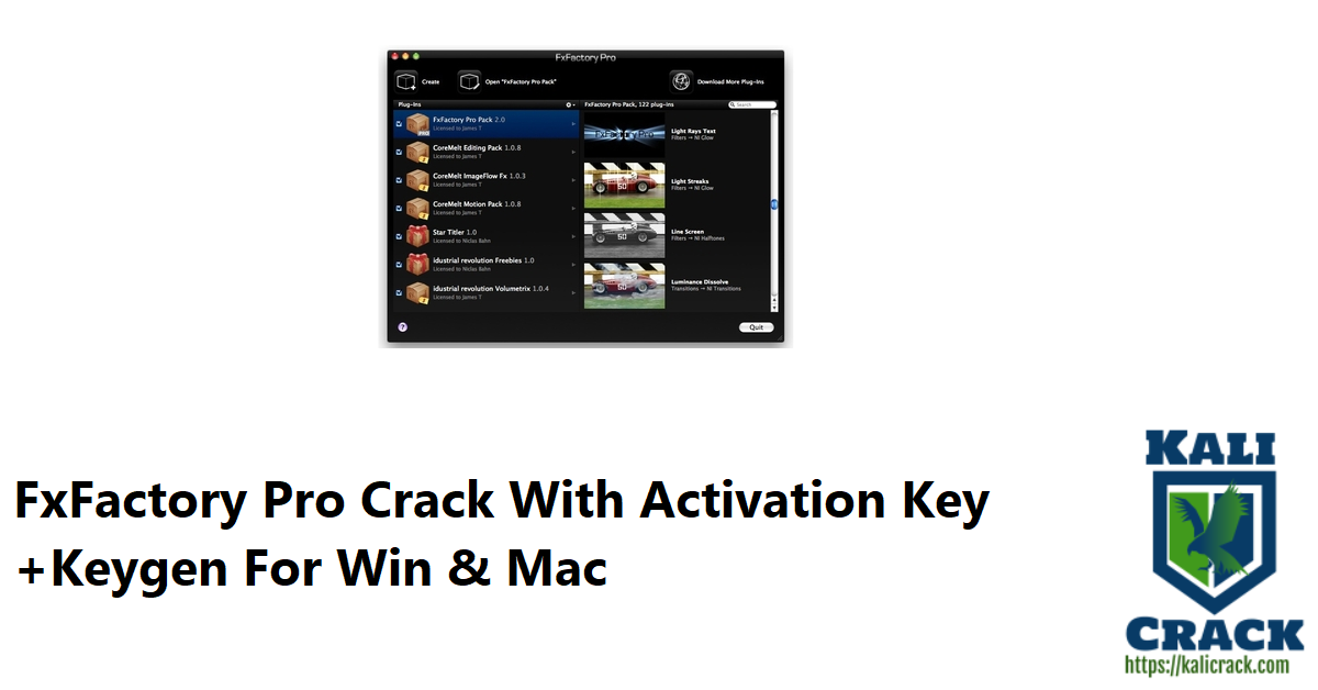 FxFactory Pro Crack With Activation Key +Keygen For Win & Mac