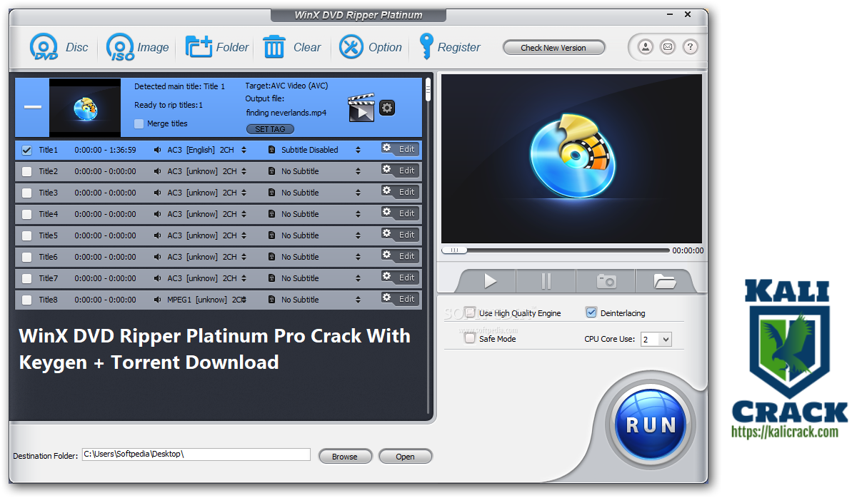 WinX DVD Ripper Platinum Pro Crack With Keygen + Torrent Download