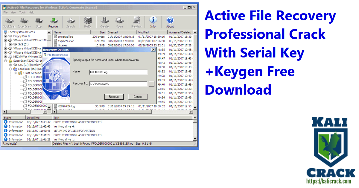 Active File Recovery Professional Crack With Serial Key +Keygen Free Download
